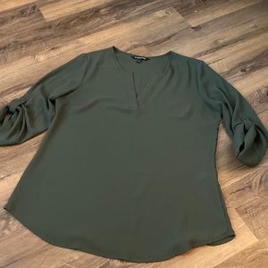 Army Green Blouse, 3/4 sleeve